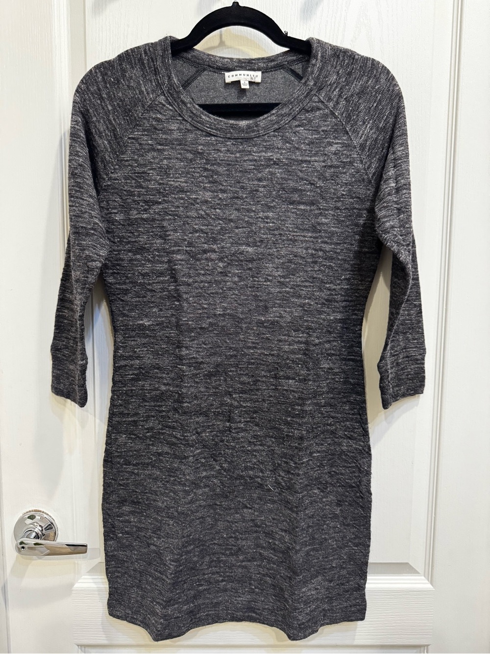 Aritzia Community Heather Gray Knit Bodycon Dress Size Small